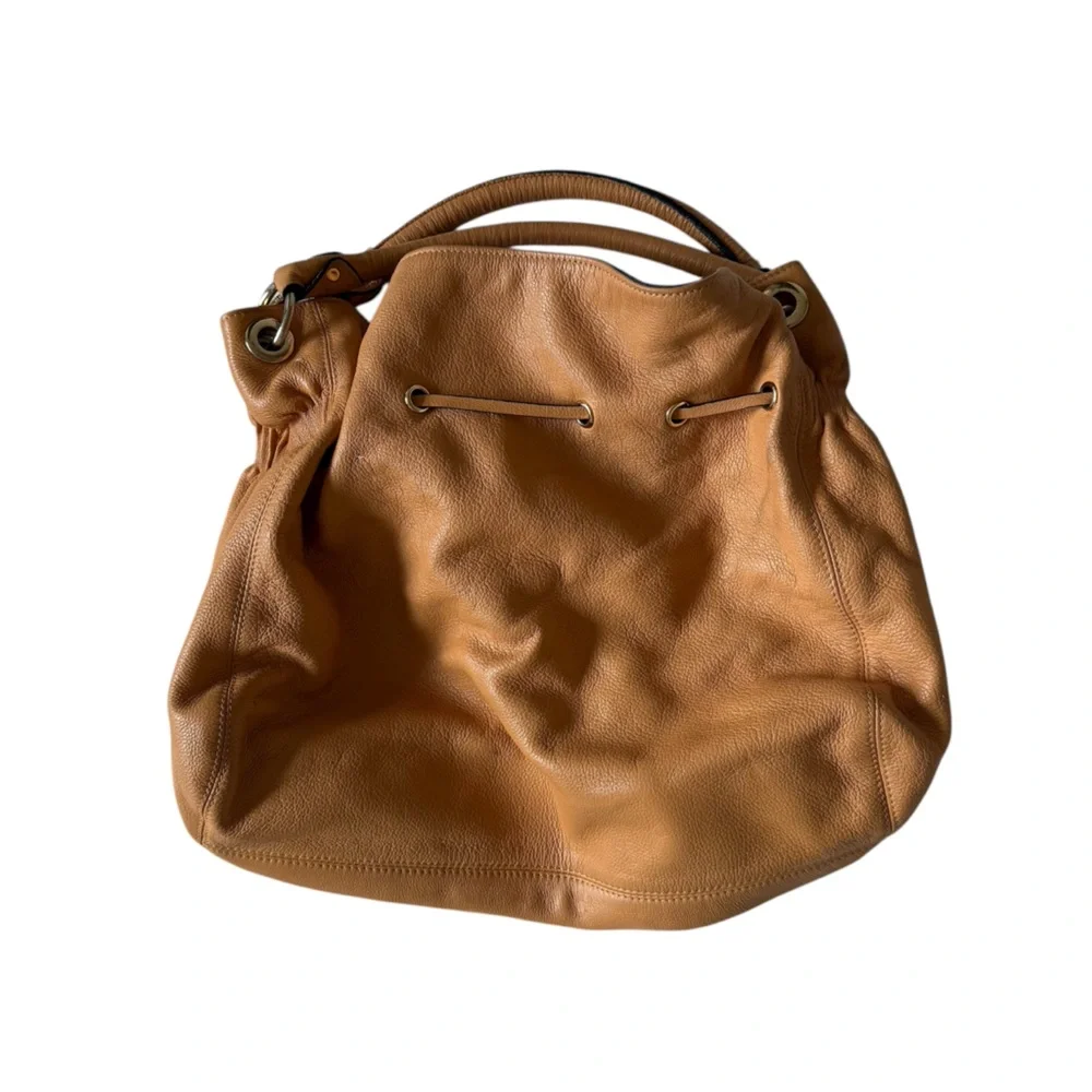 Prada Tan Leather Tassel Hobo Bag